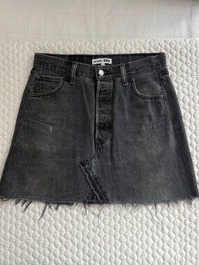 Re/Done Levi's Black Denim Skirt Size 28